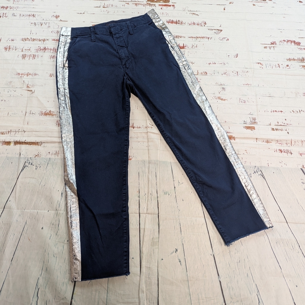 Mother The Shaker Prep Frey Pants With Silver Stripe - Picture 7 of 8